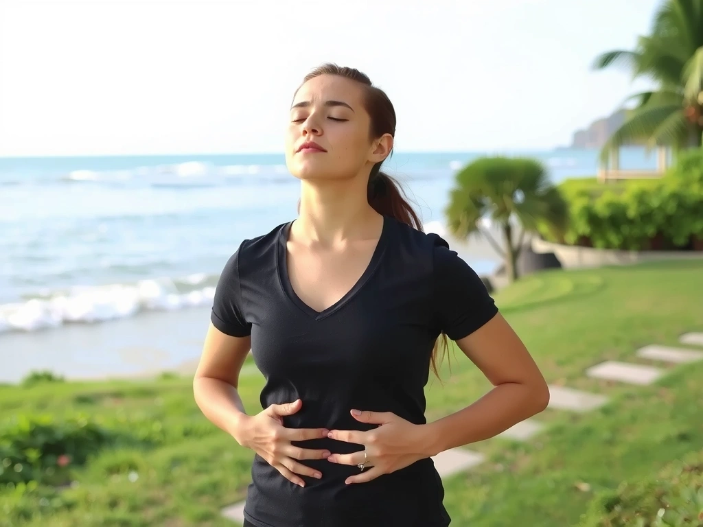 Person practicing deep breathing exercises