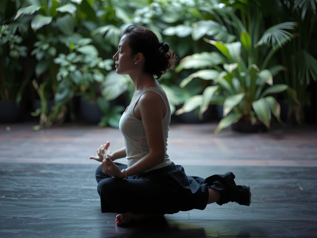 A person meditating peacefully in a serene environment, representing privacy and tranquility