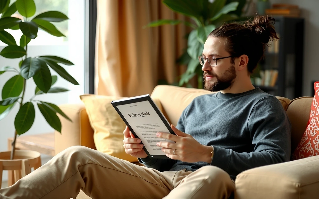Person reading a wellness guide